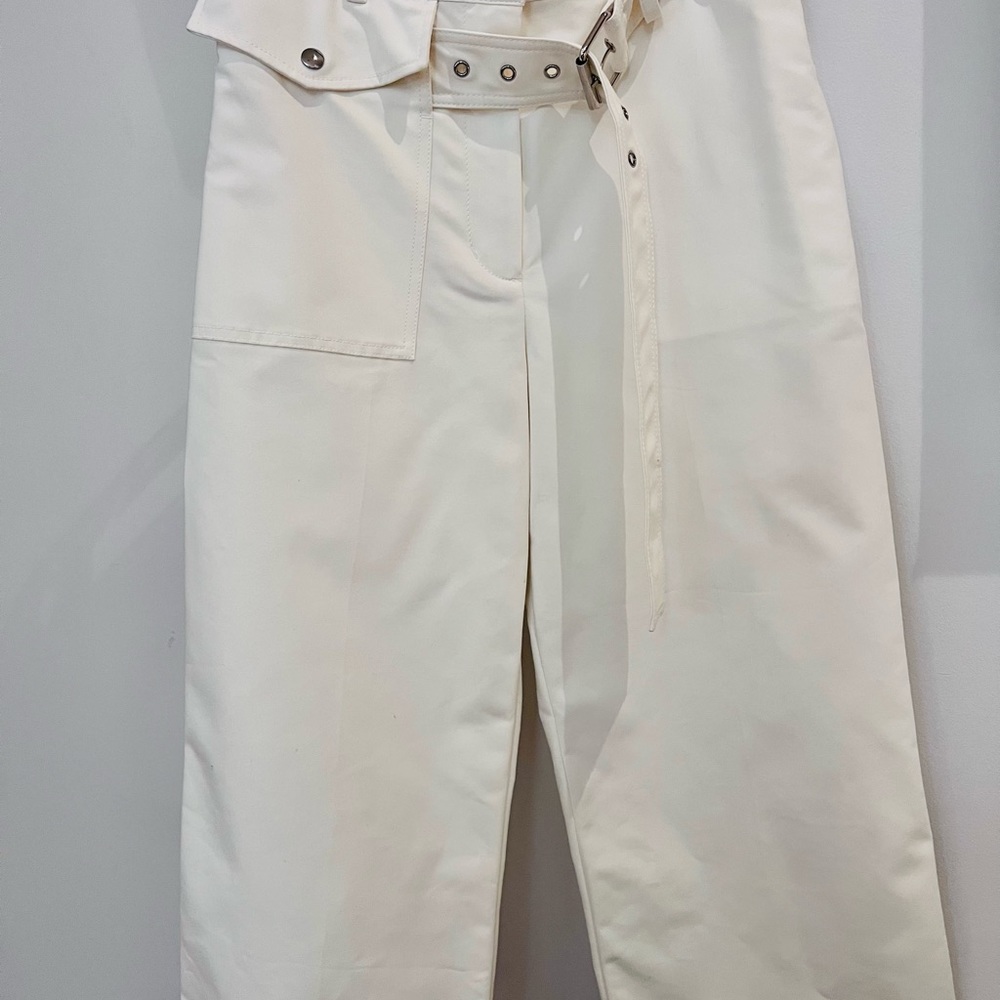 Phillip Lim cotton belted crop pants w belt